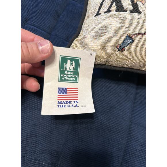 Vintage Cat Tapestry Pillow Meow 11X8 Decorative Cottage Cat Lady New - Picture 3 of 8